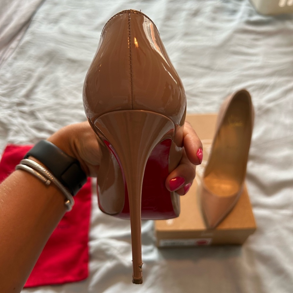 Louboutin pigalle follies 100 patent in nude 39.5 - Picture 5 of 10